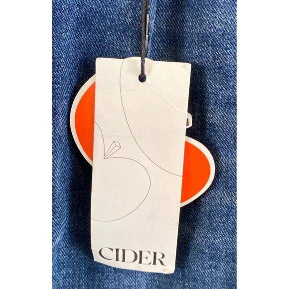 NWT Cider Womens Blue Pockets Dark Wash High Rise Denim Straight Jeans Sz. L - Picture 4 of 4